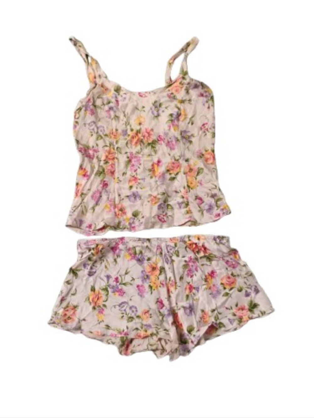 Vintage 2000s Victoria's Secret Floral Silk Camisole Shorts Set